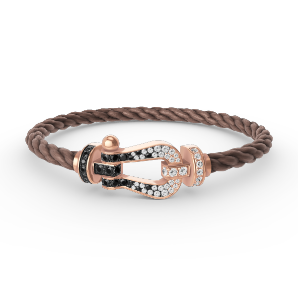 [Glitter Jewelry]FORCE LARGE HORSESHOE BLACK WHITE DIAMOND BRACELET ROSE GOLD