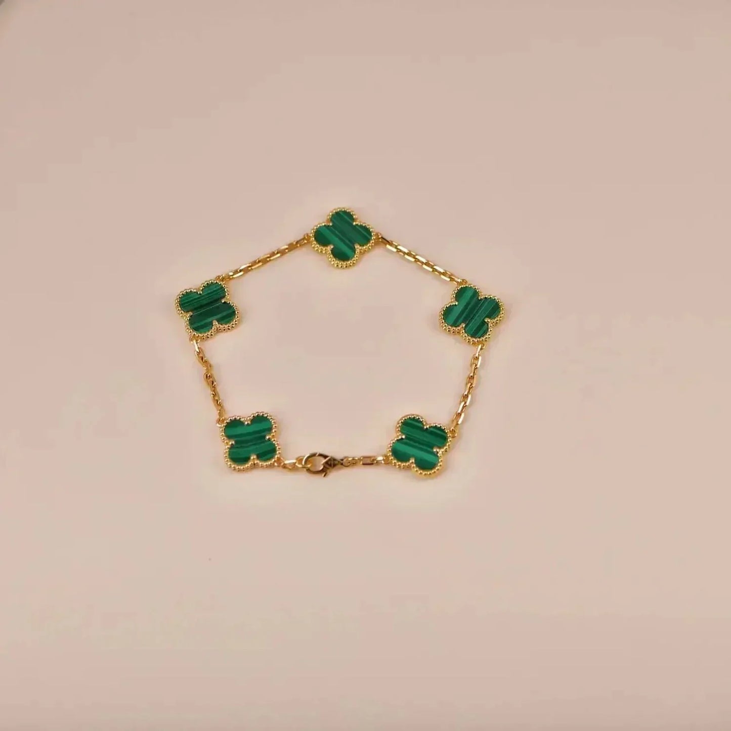 [Glitter] CLOVER 5 MOTIF MALACHITE BRACELET COLLECTION