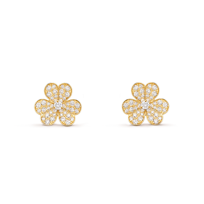 [Glitter Jewelry]FRIVOLE GOLD FLOWER DIAMOND EARRINGS