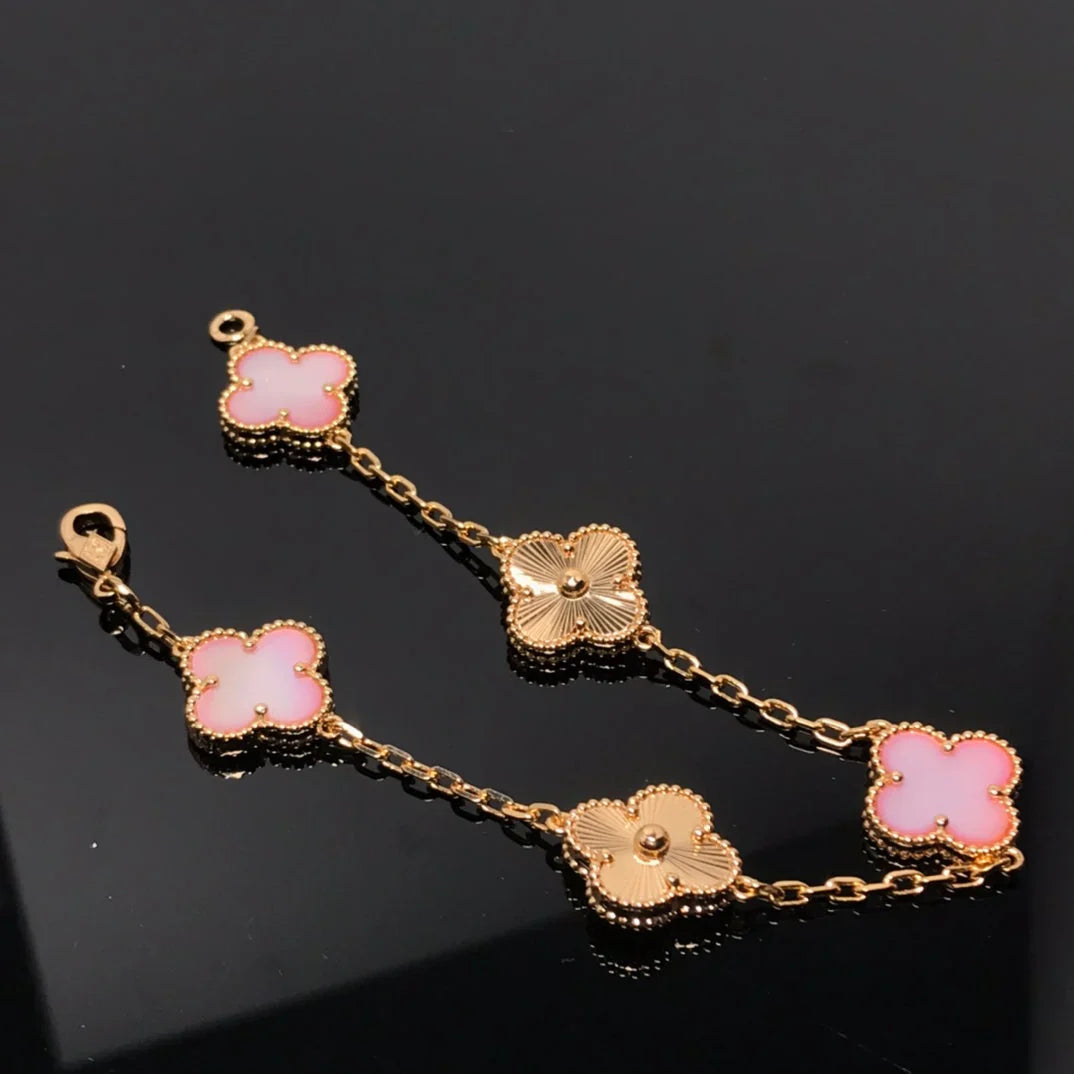 [Glitter] CLOVER 5 MOTIFS  PINK MOP BRACELET COLLECTION