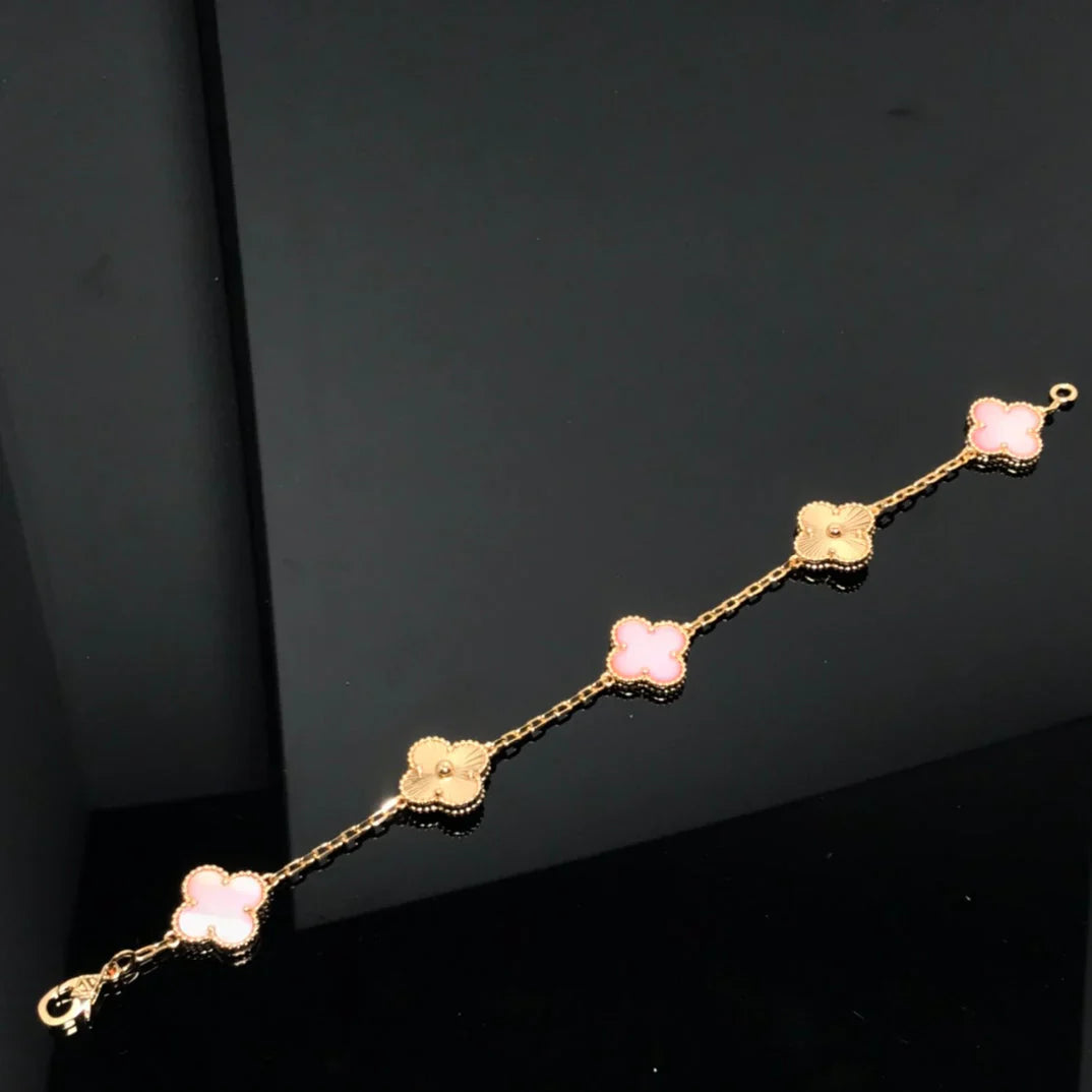 [Glitter] CLOVER 5 MOTIFS  PINK MOP BRACELET COLLECTION