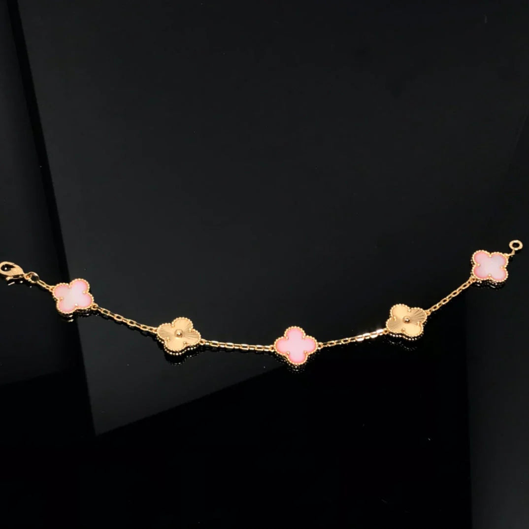[Glitter] CLOVER 5 MOTIFS  PINK MOP BRACELET COLLECTION