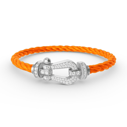 [Glitter Jewelry]FORCE LARGE HORSESHOE FULL DIAMOND BRACELET SILVER